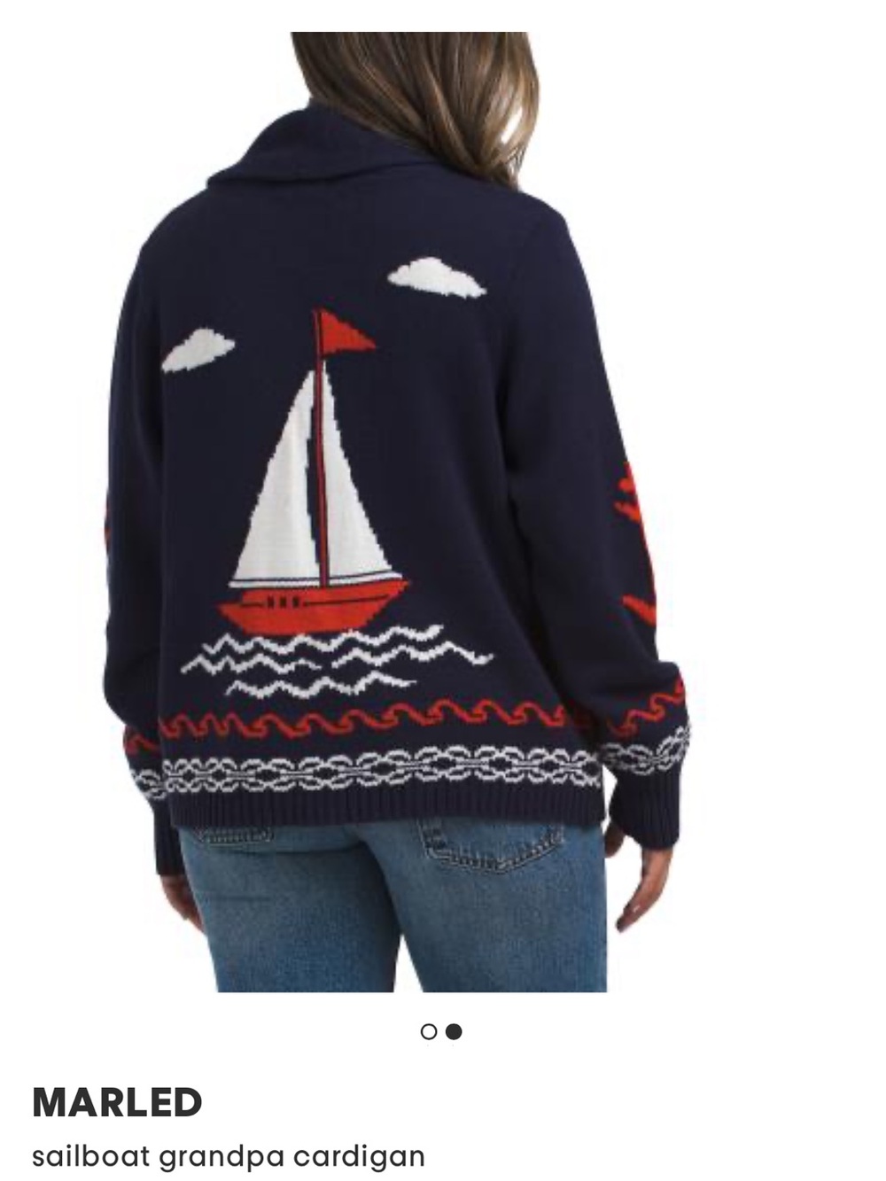 Marled the Great Sailboat Cardigan - Navy size medium - Picture 2 of 6
